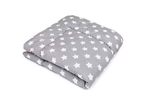 SWADDYL ® Baby Krabbeldecke Sterne Grau - Kuscheldecke, Spieldecke, Laufgittereinlage 100x100 groß...