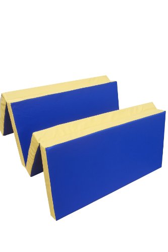 Niro Sportgeräte Turnmatte Weichbodenmatte Klappbar, Blau/Gelb, 200 x 100 x 8 cm
