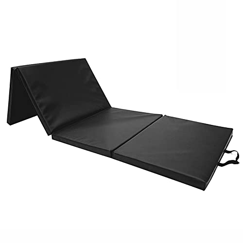 Turnmatte Weichbodenmatte Vierfache faltende Gymnastikmatte, PU-Sportmatte mit Griff, Raum sparen...