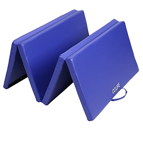 CCLIFE Turnmatte Weichbodenmatte Klappbar für zuhause Fitnessmatte Gymnastikmatte rutschfeste Sportmatte Spielmatte 200x100x5 Blau, Farbe:Blau