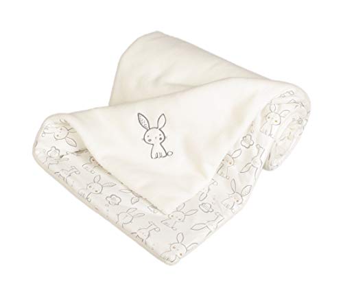Kaarsgaren Kinderwagendecke für Winter, Größe 70 x 100 cm, Farbe: Creme/Hase, doppelseitig...