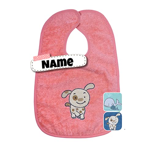 Baby Lätzchen mit Name | Klett Lätzchen Bio Baumwolle | bestickt mit Namen | Riesen Lätzchen | Baby Latz | personalisiert