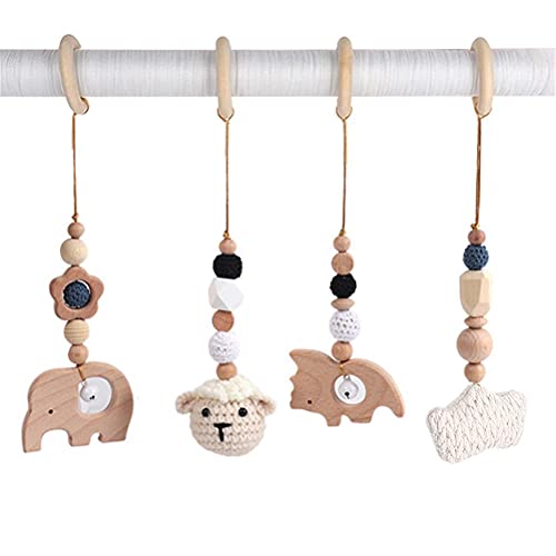 Stylebest Holz Spielbogen für Babys Baby Gym mit 4 Stück Anhänger Babyspielzeug aus Holz Baby...