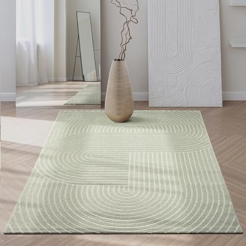 the carpet Santo Plus moderner Teppich - hochwertiger Wohnzimmer Schlafzimmer Teppich Grün - Boho...