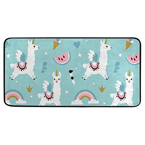 Orediy weicher Schaumstoff-Teppich, niedliches Einhorn-Lama, leicht, Kinderspielteppich, Küche,...