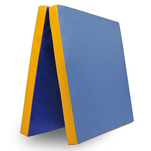 Grevinga® Klappbare Turnmatte (RG 35) | 200 x 100 x 8 cm | BLAU-GELB