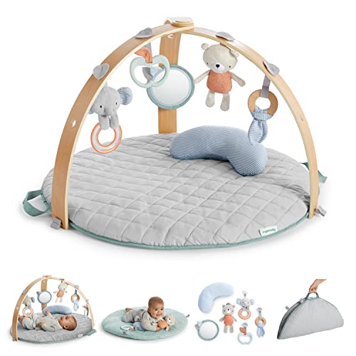 Ingenuity, Cozy Spot Loamy Spielmatte mit Spielbogen aus Holz, Spieldecke mit abnehmbaren...