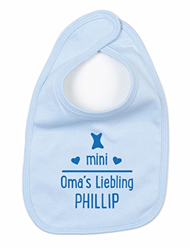 Lätzchen mit Namen | Motiv OMAs LIEBLING | bedrucken & personalisieren | 100% Baumwolle für Baby & Kinder bis 3 Jahre | Geschenk zur Geburt und Taufe