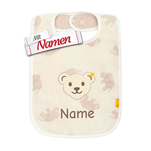 Steiff Lätzchen bestickt mit Namen, Extra Groß mit Elefanten, Mädchen & Junge, Baby...