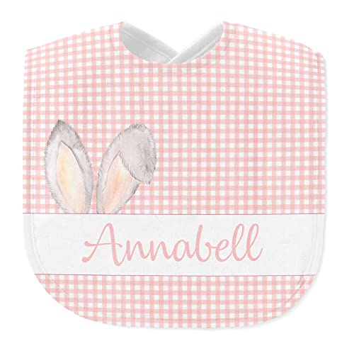 Baby Lätzchen Hase grün blau rosa personalisiert mit Name (Rosa)