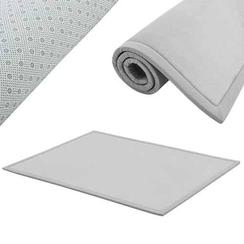 Juskys Krabbelmatte Spielmatte Krabbeldecke 200x150 cm Samtmatte Teppich für Kind, Baby, Yoga -...