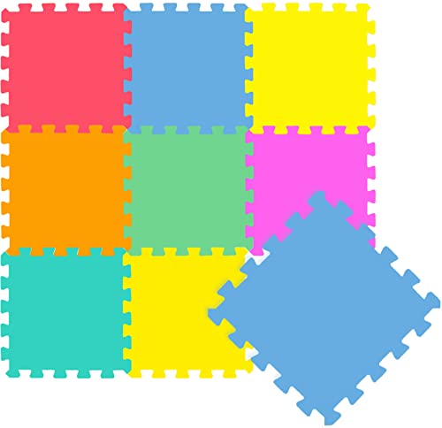 LittleTom 9 Teile Spielmatte Baby ab Null - 30x30 Schaumstoff Puzzlematte Kinder Isomatte Baby...
