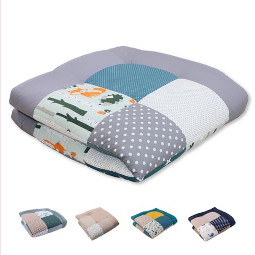 ULLENBOOM Krabbeldecke für Baby 100x100 cm, 100% OEKO-TEX Materialien, Made in EU, Dick & weich...