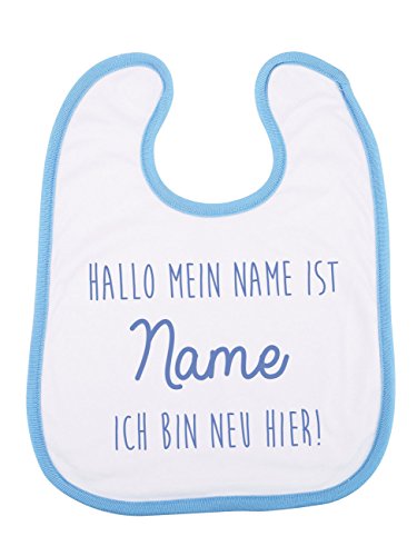 Striefchen® Lätzchen mit Namen - Ich Bin neu Hier! - als Babygeschenk für Jungen mit...