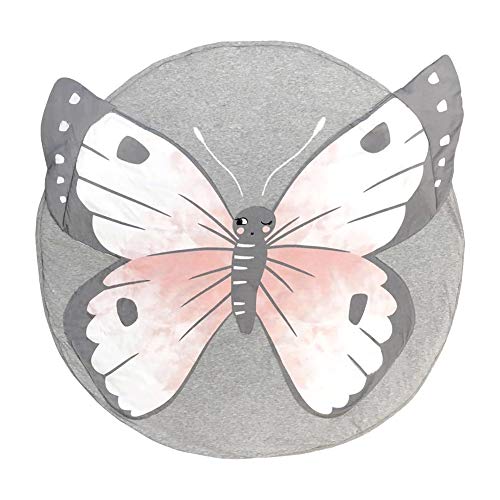 Weishan Runder Teppich, Schmetterling, Elch, Elefant, Fuchs, Teppich, Baumwolle, für Baby-Boden,...