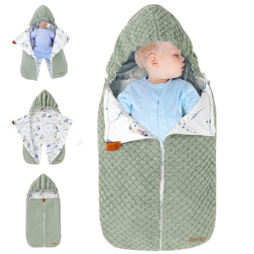 LAWKUL Kinderwagen Decke Neugeborene Wickeldecke Schlafsack Wolle Kinderwagendecke Winter Dick...