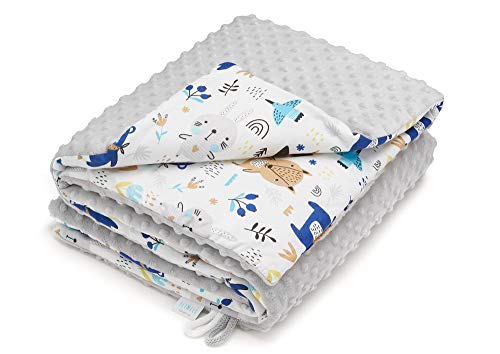 EliMeli Minky Babydecke Kuscheldecke Krabbeldecke | super weichem Minky Dots Polar Fleece |...