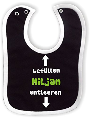 Kleiner Fratz Baby Lätzchen mit farbigen Saum Befüllen Entleeren und dem Namen Ihres Kindes...