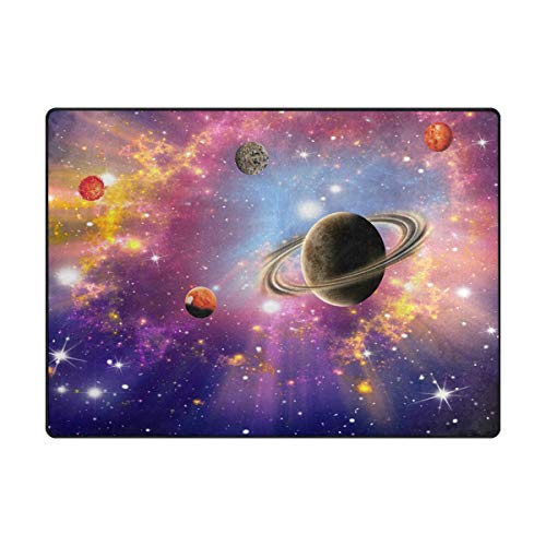 Orediy Großer weicher Teppich aus Schaumstoff, Motiv: Universum, Planet, Sterne, leicht, für...
