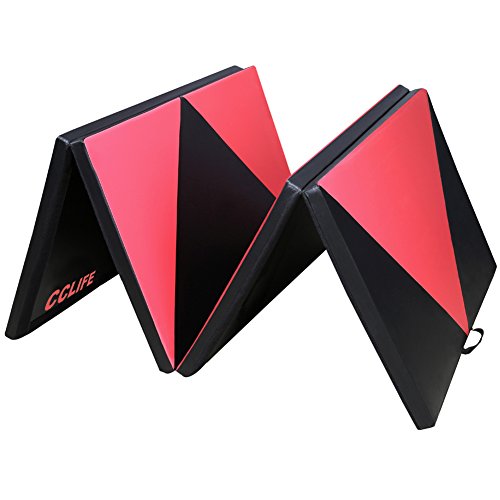 CCLIFE Rot&Schwarz Raute Klappbare Weichbodenmatte Turnmatte Fitnessmatte Gymnastikmatte rutschfeste...