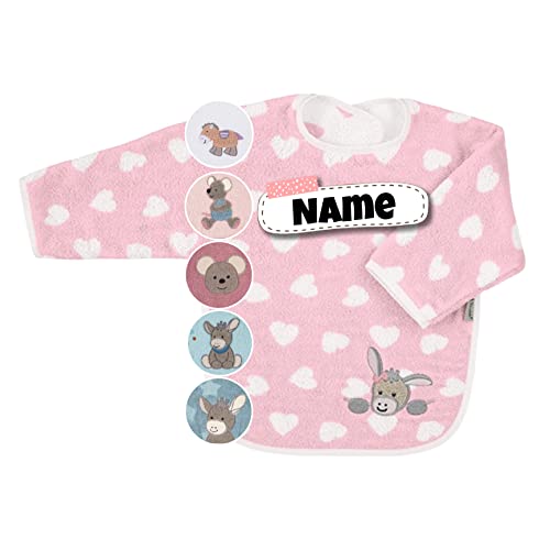 Sterntaler Baby Lätzchen mit Ärmeln | bestickt mit Namen | Langarm Lätzchen Baby | personalisiert...