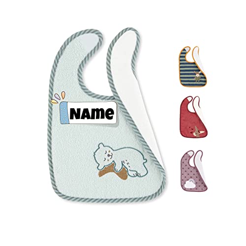 Sterntaler Lätzchen Baby mit Name personalisiert | Klettlätzchen | bestickt mit Namen | Lätzchen mit Klettverschluss | personalisiert | Kinder Lätzchen