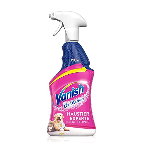 Vanish Haustier-Experte Teppichreiniger – Reinigungsspray zur Teppich- & Polsterpflege – Gegen Schmutz & Geruch nach Urin – Punktuelle Fleckentfernung – 1 x 750 ml