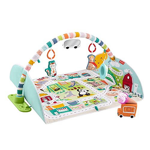 Fisher-Price GJD41 - Jumbo Abenteuer Spieldecke mit Musik, Lichtern und Fahrzeugen, Babyspielzeug für Babys und Kleinkinder ab der Geburt