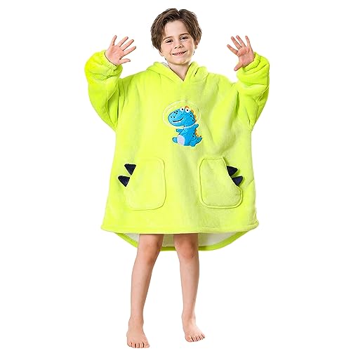 softan Wearable Blanket Hoodie für Kinder, superwarme und kuschelige Plüsch-Sherpa-Flanell-Decke...
