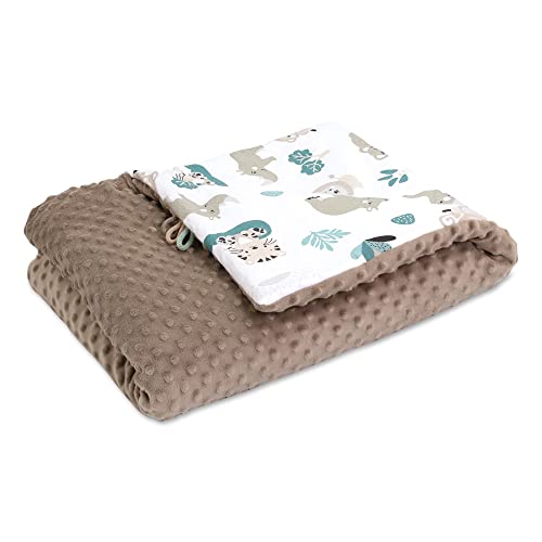 Kinderwagendecke Baby Winter mit Minky 75x100 cm - Kinderdecke Kuscheldecke Kinderwagen Decke...