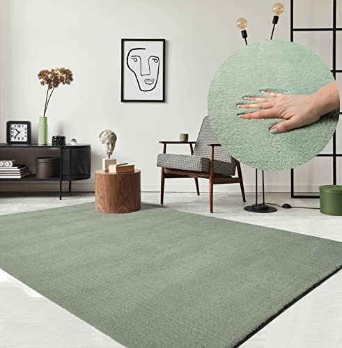 the carpet Relax kuscheliger Kurzflor Teppich, Anti-Rutsch Unterseite, Waschbar bis 30 Grad, Super...