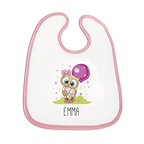 4youDesign Personalisiertes Lätzchen mit Motiv & Farbe zur Auswahl + Namen Bär Einhorn Eule...