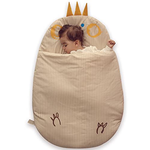 Bebamour Anti Kick Babyschlafsack Safe Nights Cotton Babyschlafsack 2.5 Tog 0-18 Monate und älter Cute Infant Boy Girls Schlafsack Baby Wrap Blanket (Khaki)