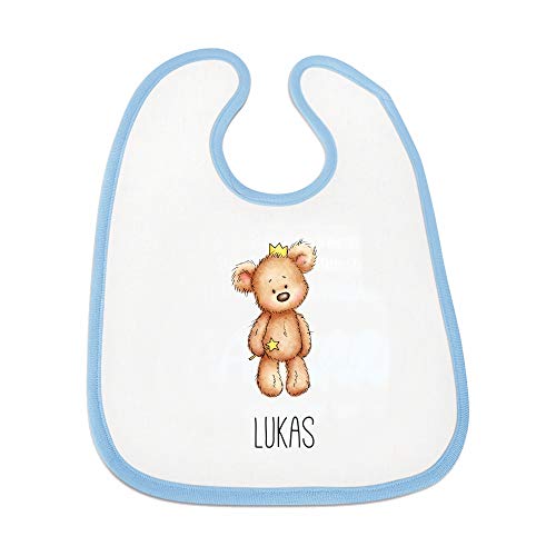 4youDesign Personalisiertes Lätzchen mit Motiv & Farbe zur Auswahl + Namen Bär Einhorn Eule...