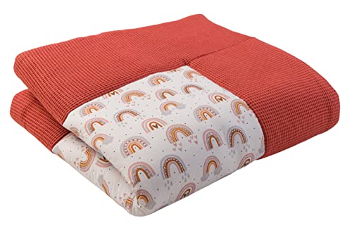 ULLENBOOM ® Baby Krabbeldecke 140x140 cm gepolstert - Rost-Regenbogen (Made in EU) - XXL...