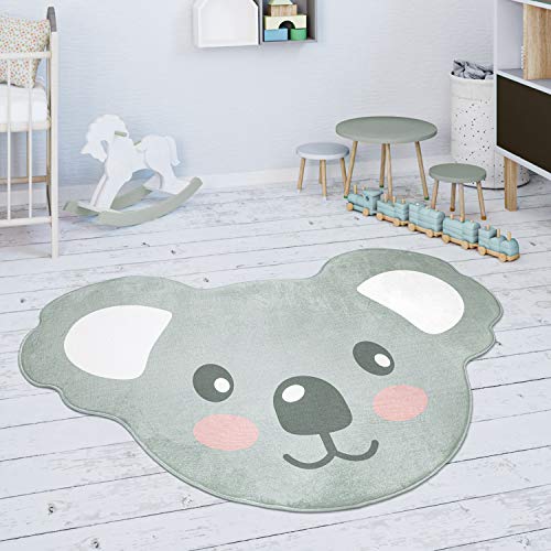 Paco Home Kinderteppich Teppich Kinderzimmer Spielmatte Babymatte rutschfest Modern Koala Tier Motiv Grau, Grösse:90x120 cm Koala