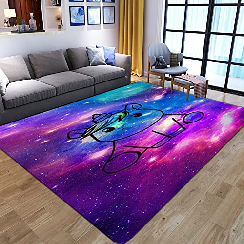 XuJinzisa Cartoon Einhorn 3D Gedruckten Teppich Super Weichen Flanell Rutschfesten Teppich Wohnzimmer Schlafzimmer Teppich Mädchen Zimmer W4703 120X180Cm