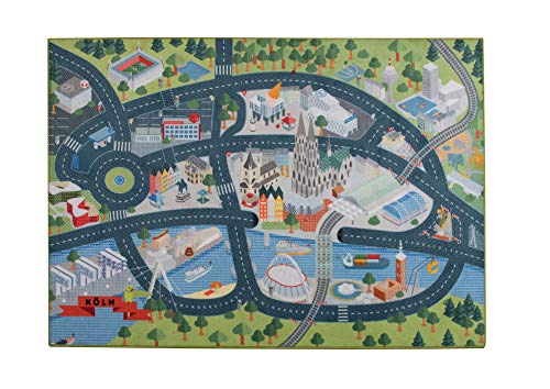 Spielteppich Stadt Köln - großer Straßenteppich für Kinder, Spieleteppich Straße von Heimatpiste, 130 x 180 cm, Ökotex 100 Zertifiziert, Teppich Kinderzimmer