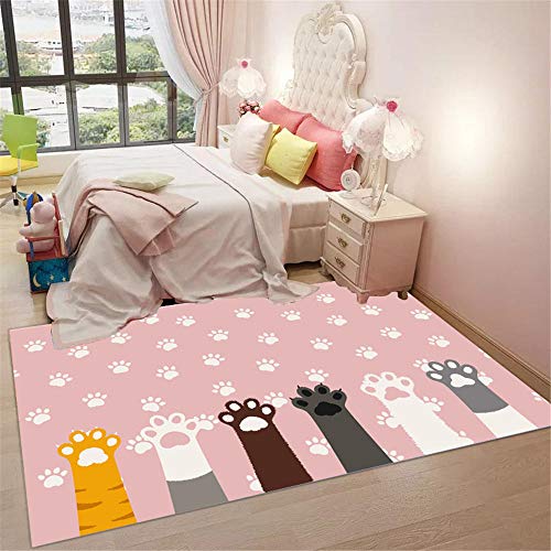 Xiaosua Teppich Schlafzimmer Rosa Wohnzimmer Teppich Rosa Katze Phenoli Einfache Wasserwäsche...