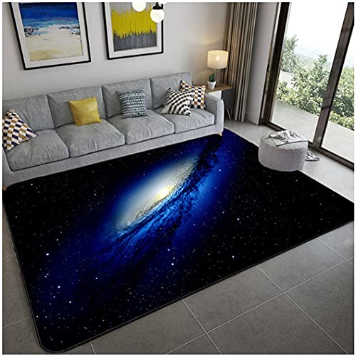 Galaxis Sternenklarer Himmel Serie Kinder Teppich Weltraum Planet 3D-Druck Teppiche für Wohnzimmer Schlafzimmer Teppiche Kinder Spielen rutschfeste Fußmatten,Lila Blau Rot (Color B,120 * 160cm)