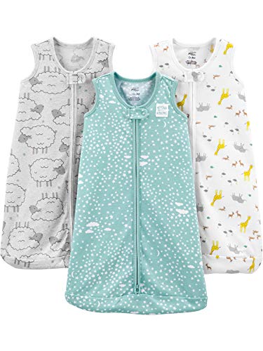 Simple Joys von Carters 3-Pack 100% Polyester ärmellos Sleepbag Baby-tragbar-Decken, Tiere / Schafe, 0-3 Monate, 3er Pack