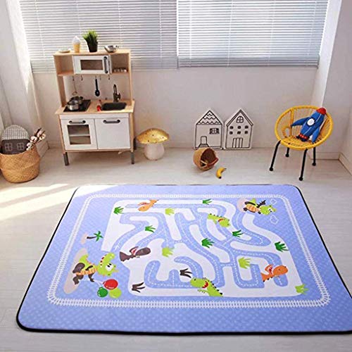 ALII Kinderteppich Straßenteppich Spielteppich Lernteppich Junge mit Straßen und Häusern in...