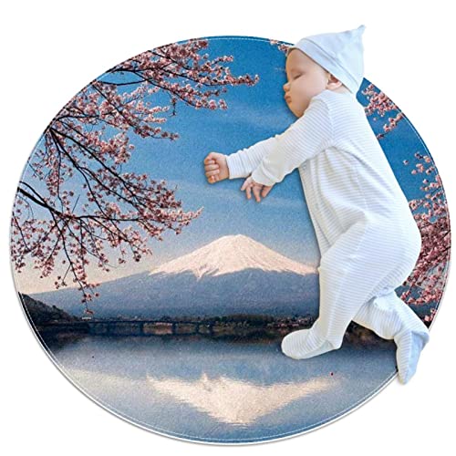 Unter Dem Berg Fuji Teppich Rund,Spielmatte Schlafunterlage Langflor Modern Teppiche Kinderteppich...