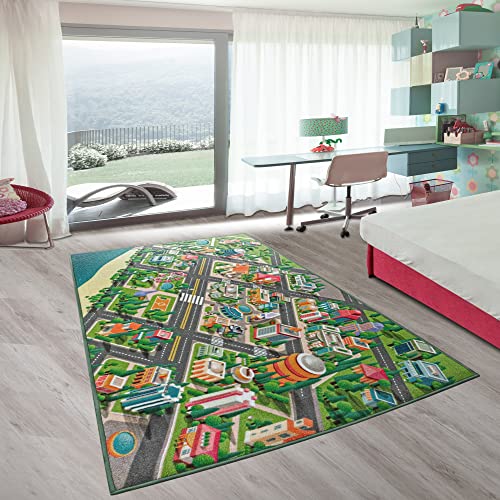 Maxnell – Spielteppich Straße 150x100cm – OEKO TEX 100 zertifiziert - Teppich Kinderzimmer...