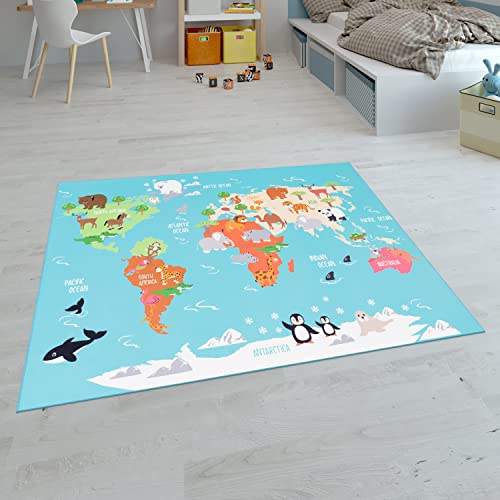 Paco Home Kinderteppich Teppich Kinderzimmer Spielteppich Junge Mädchen Modern rutschfest,...