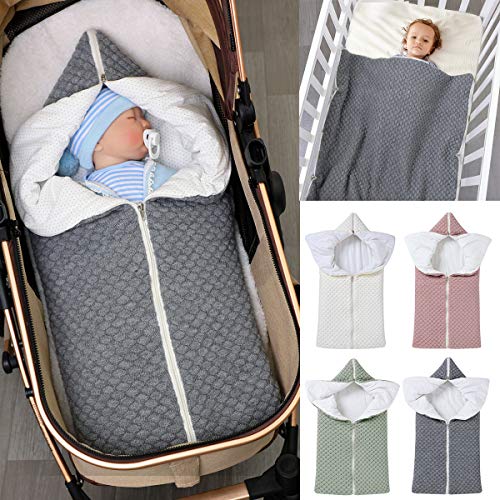 Ponacat Neugeborenen-Babyschlafsack 2-In-1-Wickeldecke mit Durchgehendem Reißverschluss Kleinkind...