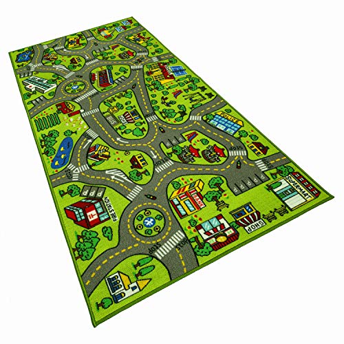 X-Large Straßenteppich für Kinder – Kinderteppich Spielteppich – City Life Teppich mit...