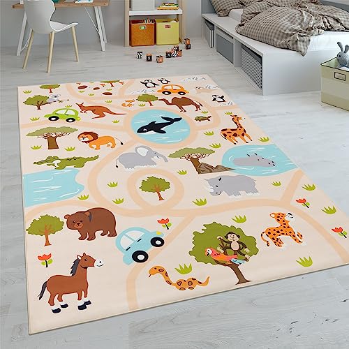 Paco Home Kinderteppich Teppich Kinderzimmer Spielteppich Junge Mädchen Modern rutschfest,...