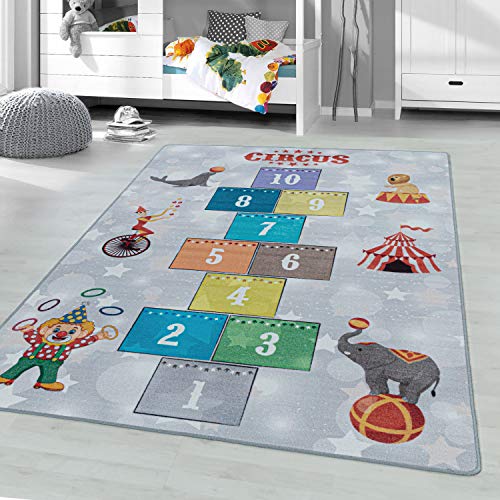 Ayyildiz Kinderteppich Spielteppich Hüpfkästchen Straßen Grau, rechteckig, Höhe 8 mm, Kurzflor,...