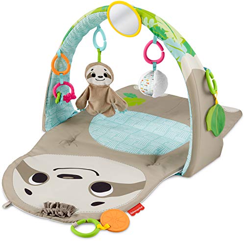 Fisher-Price GNB52 - Faultier Spieldecke mit 6 Sinnes Spielzeugen, für den Gebrauch ab der Geburt